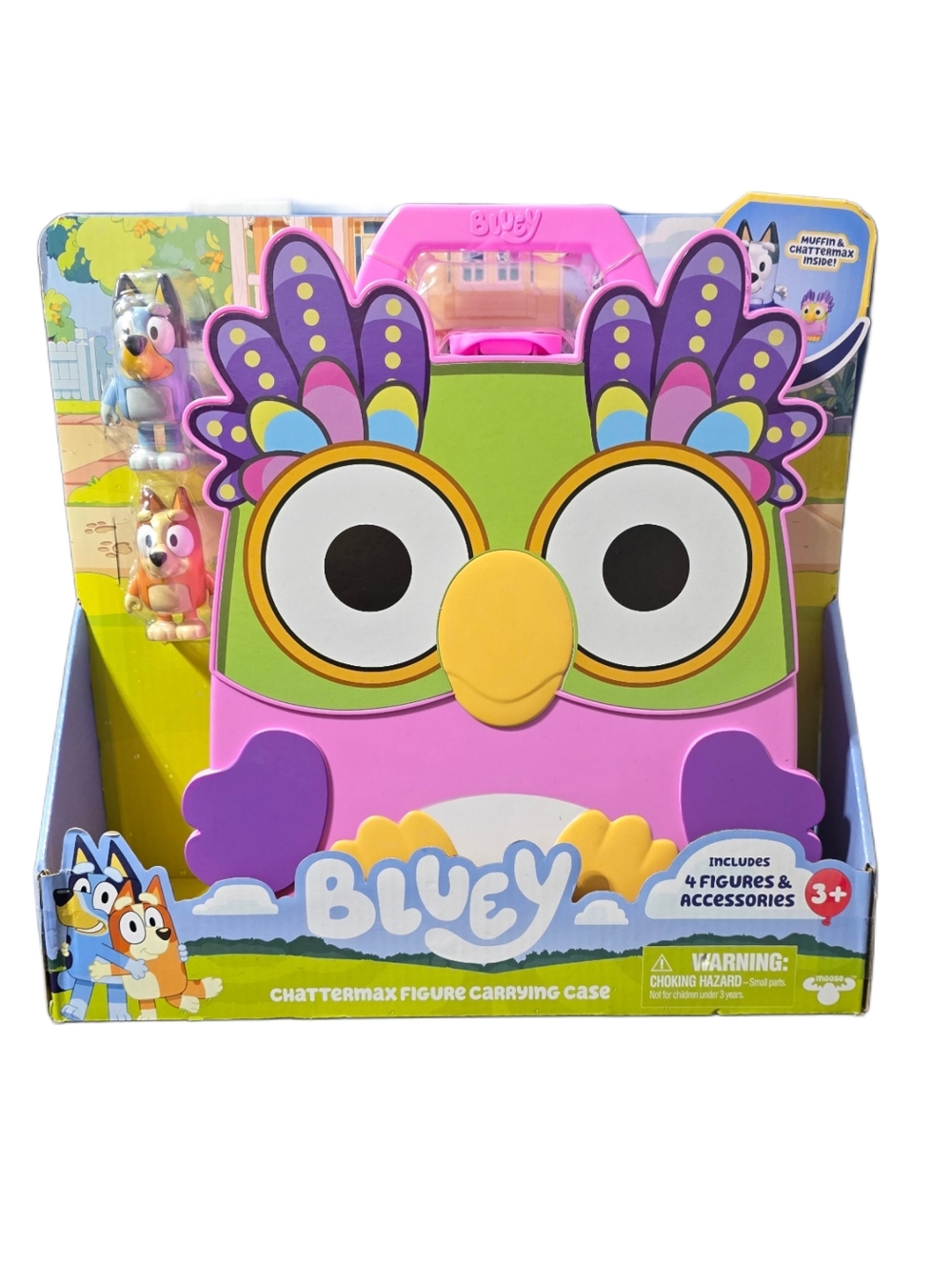 Chattermax Figure Case, Includes Bluey, Bingo, Muffin and Chattermax